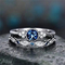 925 Sterling Silver Diamond Engagement Rings Blue Zircon Engagement Ring