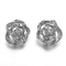 Diamond Stud Earrings 925 Silver CZ Earrings Swirl White Round Clip on