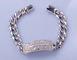 96.25 Grams 925 Silver CZ Bracelet 19cm Matching Magnetic Bracelets For Couples