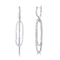 Noble 925 Silver CZ Earrings Customized Long Oval Rings Shape