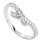 Scarf shaped 18k White Gold Diamond Rings 0.22ct For Engagement