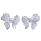 Platinum Diamond Bow Stud Earrings 0.10ct VS Clarity 4.5gram Customized